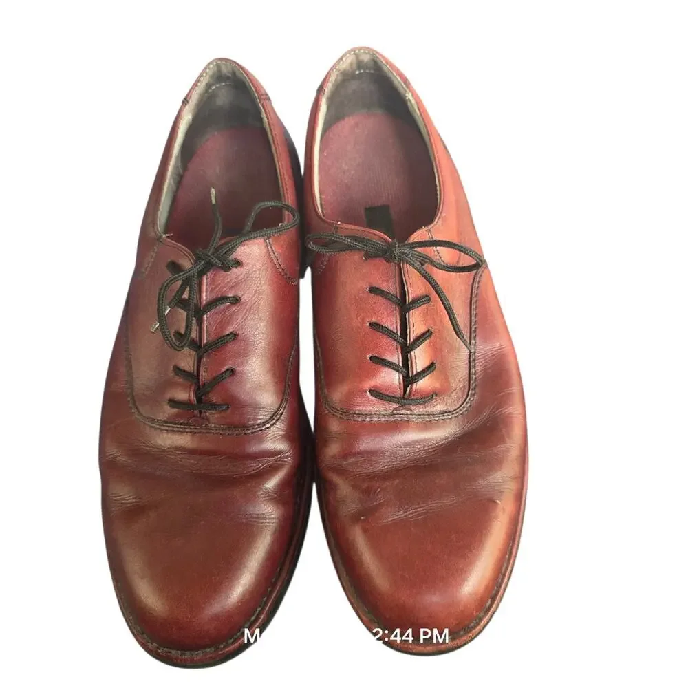 Rockport Men’s Oxford Dress Shoes Vibram Soles Burgundy Leather Size 10